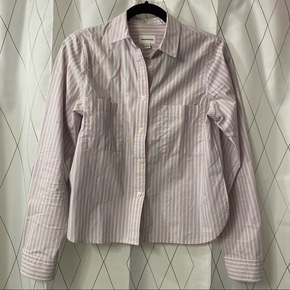 FRANK AND OAK PINSTRIPE BUTTON UP - Picture 1 of 8